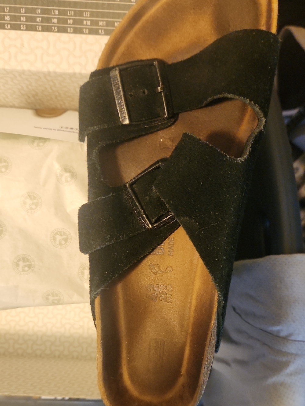 Black Suede Birkenstocks Size 42